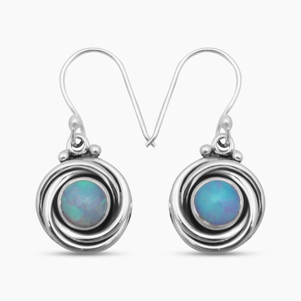Natural Ethiopian Opal Silver Earrings