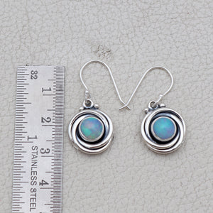 Natural Ethiopian Opal Silver Earrings