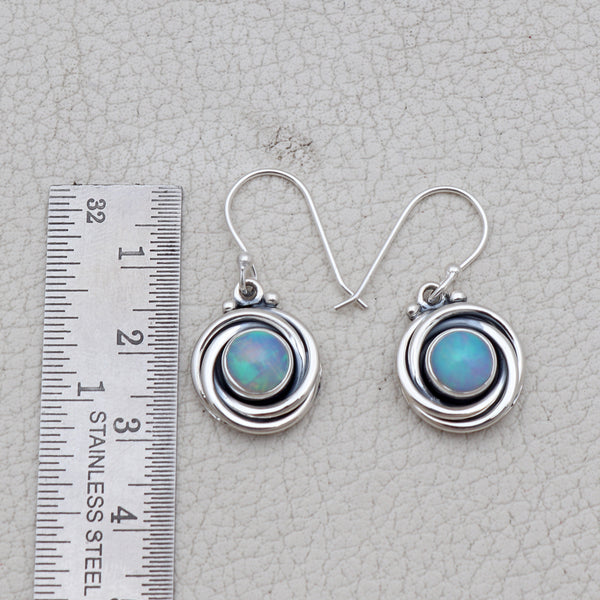Natural Ethiopian Opal Silver Earrings