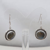 Natural Labradorite Silver Earrings