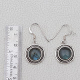 Natural Labradorite Silver Earrings