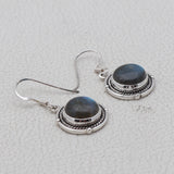 Natural Labradorite Silver Earrings