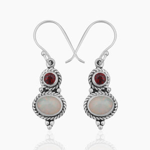 Natural Ethiopian Opal Silver Earrings