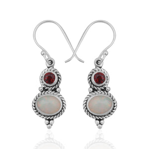 Natural Ethiopian Opal Silver Earrings