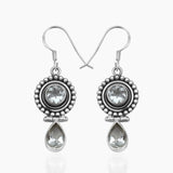 Natural Green Amethyst Silver Earrings