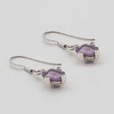 Natural Amethyst Silver Earrings