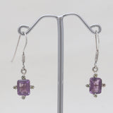 Natural Amethyst Silver Earrings