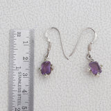 Natural Amethyst Silver Earrings