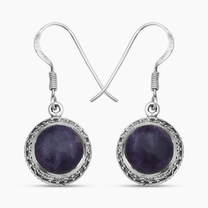 Tanzanite & CZ Silver Earrings