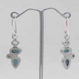 Natural Larimar Silver Earrings