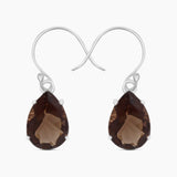 Smoky Quartz Silver Earrings
