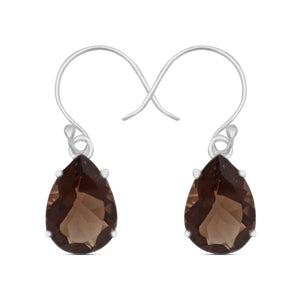 Smoky Quartz Silver Earrings
