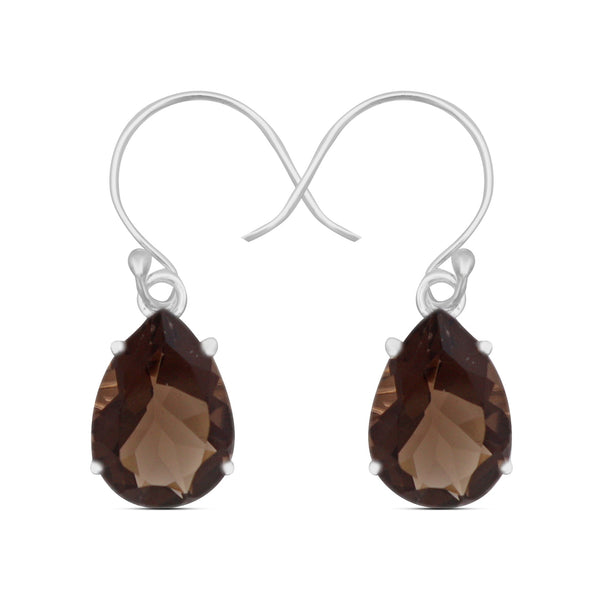 Smoky Quartz Silver Earrings