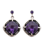 Natural Amethyst Silver Earrings