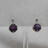 Natural Amethyst Silver Earrings