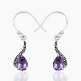 Natural Amethyst Silver Earrings