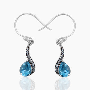 Natural Amethyst Silver Earrings