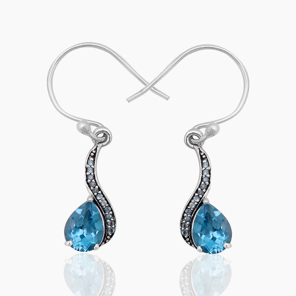 Natural Amethyst Silver Earrings