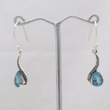 Natural Blue Topaz Silver Earrings