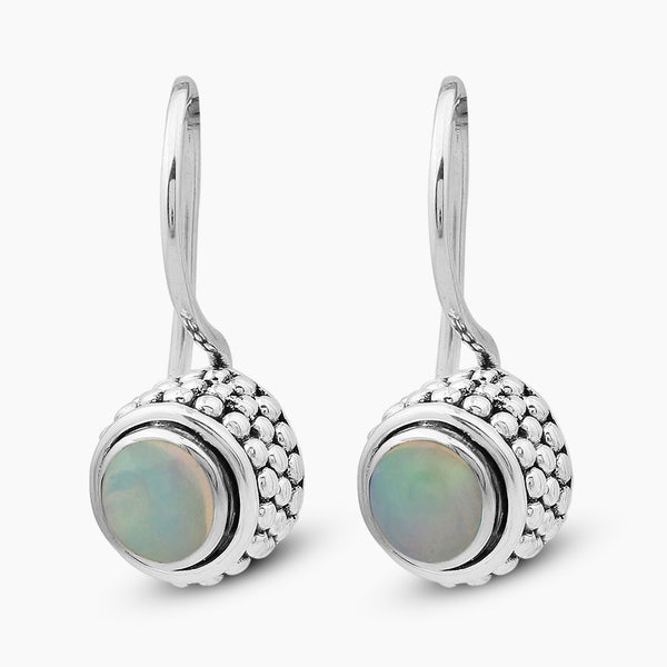 Ethiopian Opal Silver Earrings