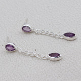 Garnet Silver Earring