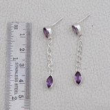 Garnet Silver Earring