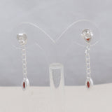 Garnet Silver Earring