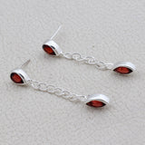 Garnet Silver Earring