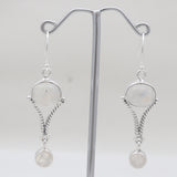 Rainbow Moonstone Silver Designer Earrings