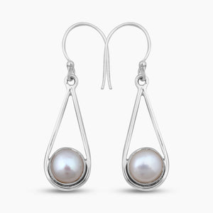 Natural Pearl Silver Earrings