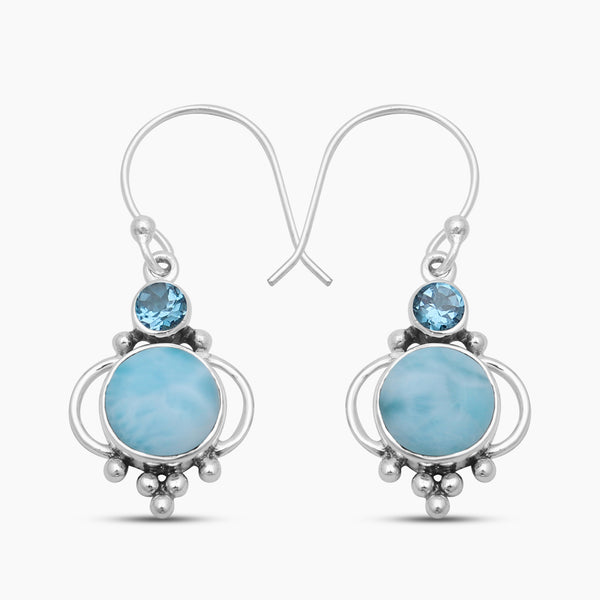 925 Silver Larimar Earrings