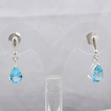 Blue Topaz Silver Earrings