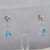 Blue Topaz Silver Earrings