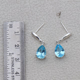 Blue Topaz Silver Earrings