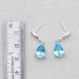 Blue Topaz Silver Earrings