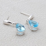 Blue Topaz Silver Earrings