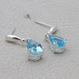 Blue Topaz Silver Earrings