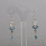 Rainbow Moonstone Silver Earrings