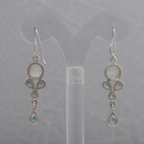 Rainbow Moonstone Silver Earrings