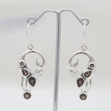 Green Peridot Silver Peacock Earrings