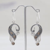 Green Peridot Silver Peacock Earrings