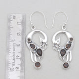 Green Peridot Silver Peacock Earrings
