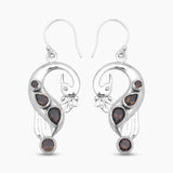 Green Peridot Silver Peacock Earrings