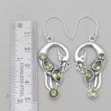 Green Peridot Silver Peacock Earrings