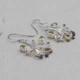 Natural Peridot Silver Earrings