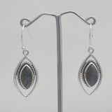 Natural Charoite Silver Earrings