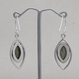 Natural Charoite Silver Earrings