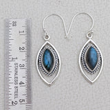 Natural Charoite Silver Earrings