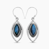 Natural Charoite Silver Earrings
