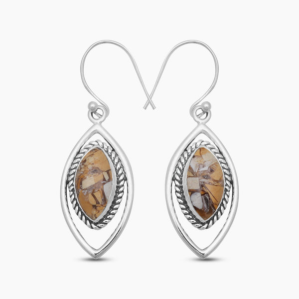 Brecciated Mookaite Silver Earrings